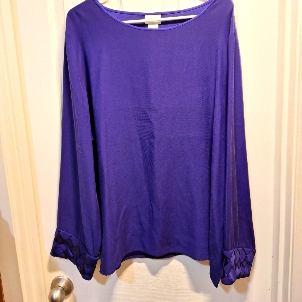 Silk Long Sleeve Top Women's 2X